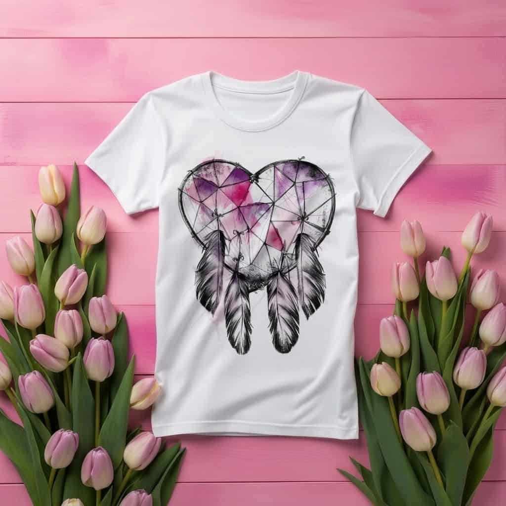 Heart Dreamcatcher Watercolor Graphic T-Shirt — Event Tees