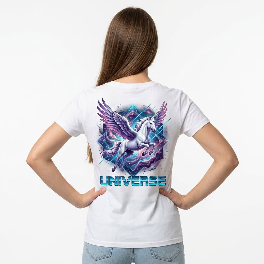 Universe Pegasus Galaxy Back Print Oversized T-Shirt — Tees