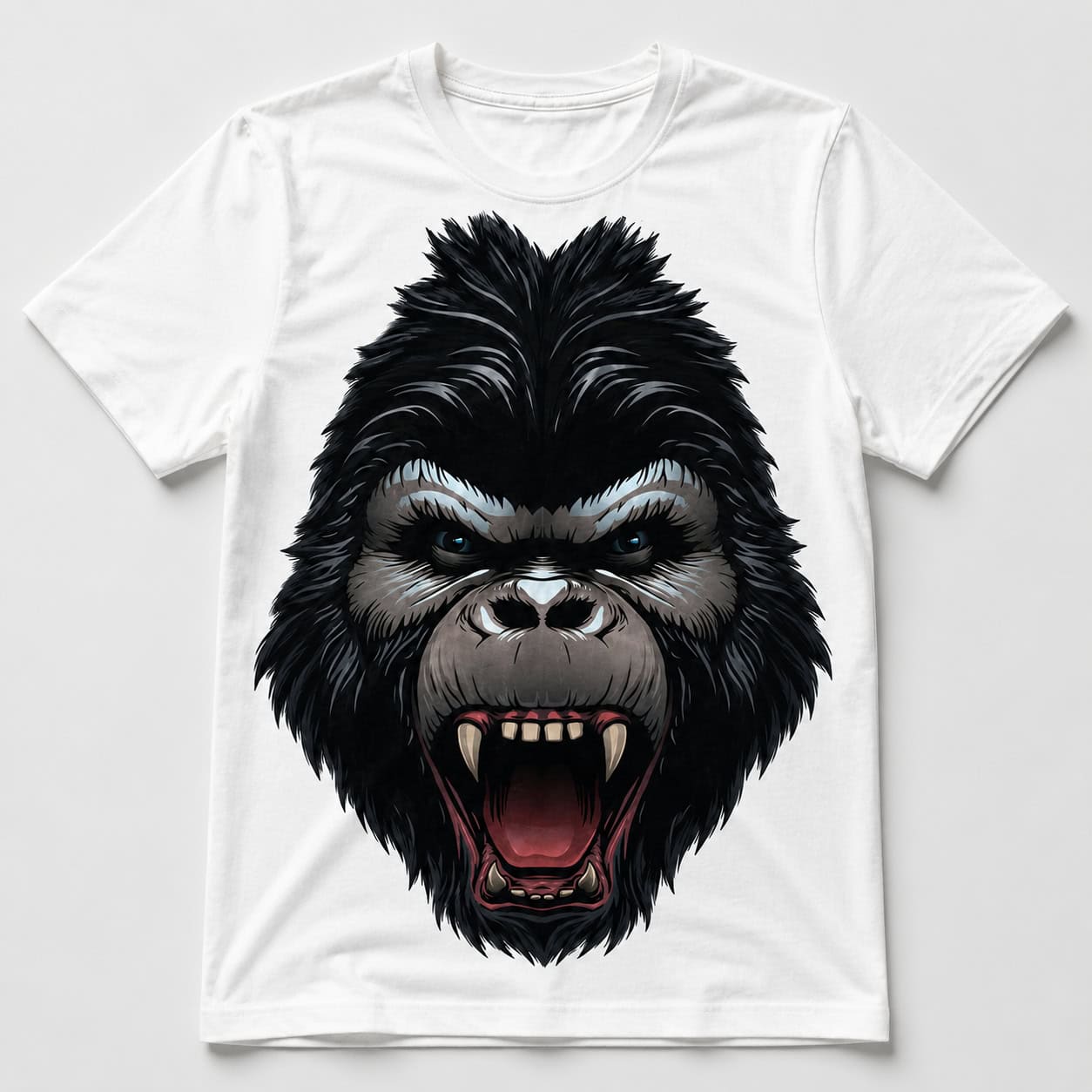 Fierce Gorilla Face Graphic T-Shirt — Tees