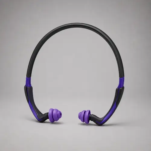 Purple Neckband Reusable Earplugs — Hearing Protection