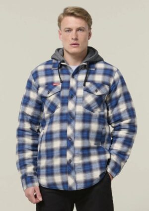 Quilted Flannel Hooded Shacket — Jackets & Jumpers