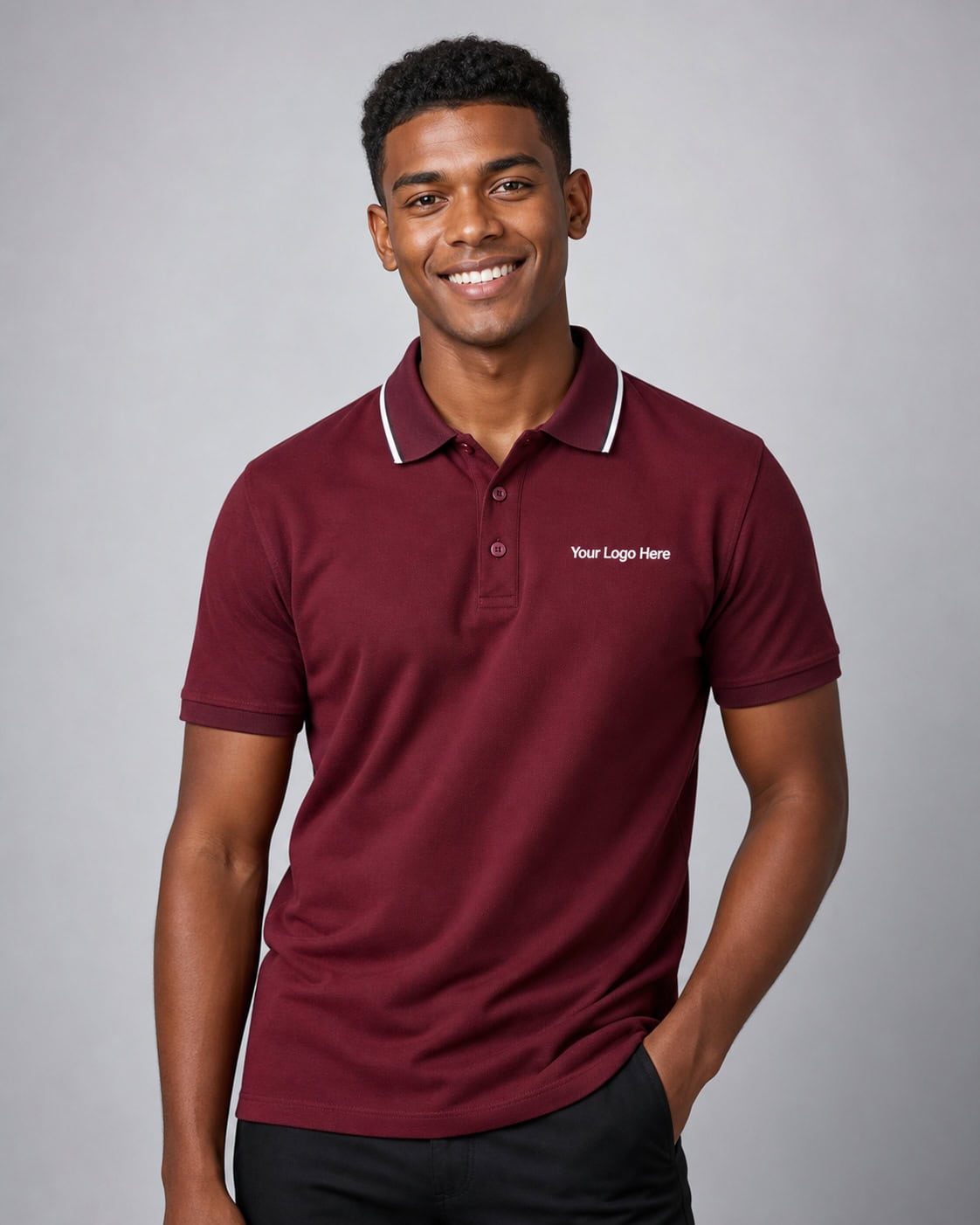 Burgundy Retail Polo — Polos