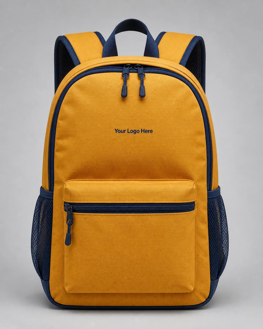 Gold School Backpack with Navy Trim — Bags