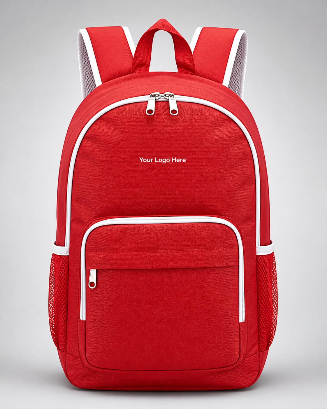 Red School Backpack with White Trim — Bags