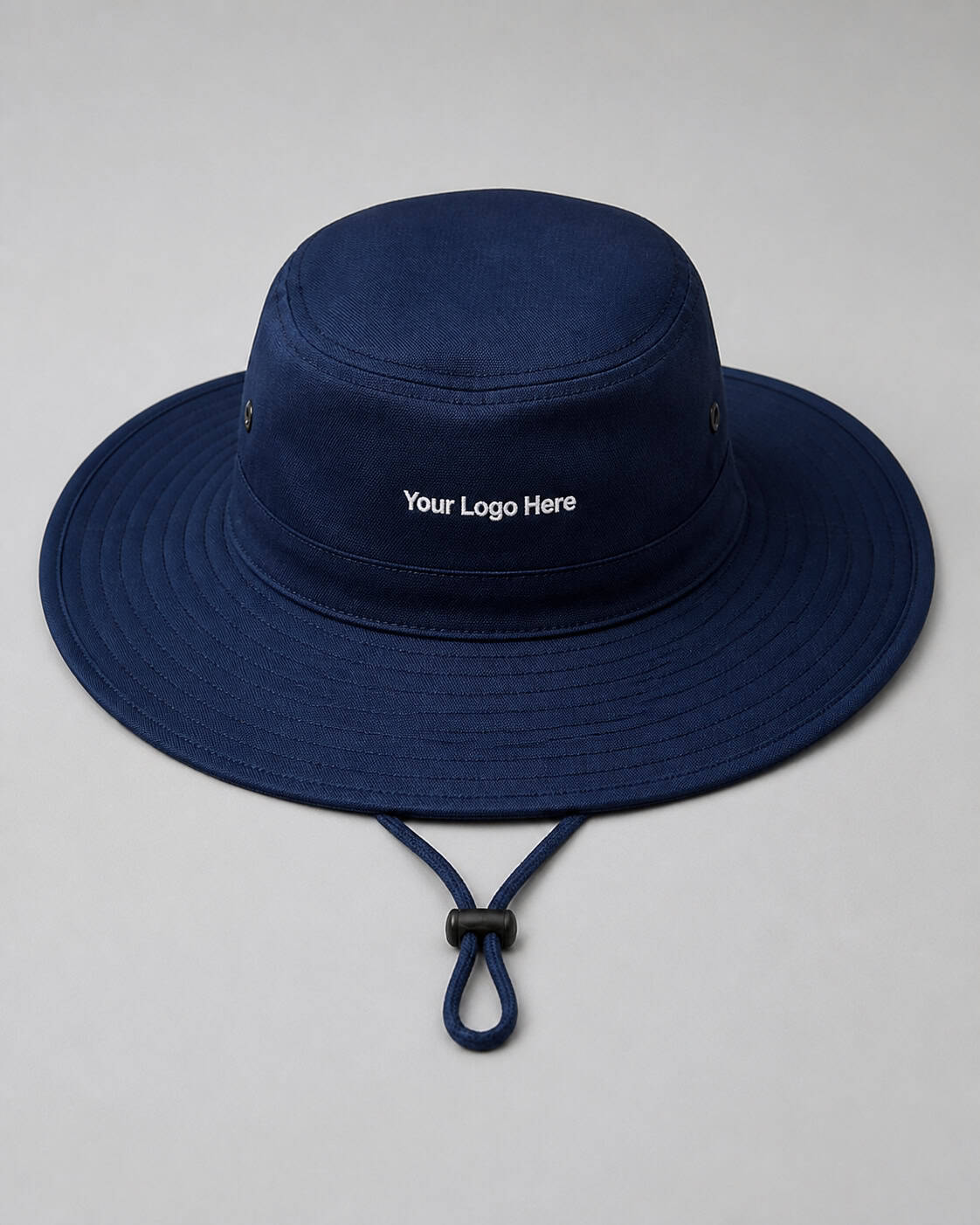 Navy Wide-Brim School Hat with Chin Strap — Hats