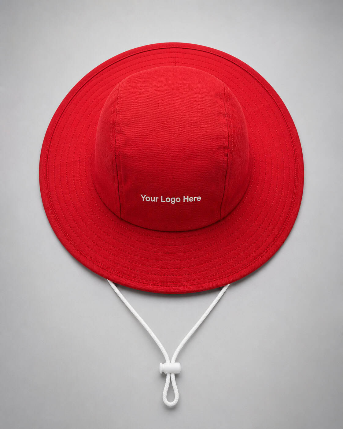 Red Wide-Brim School Hat with Chin Strap — Hats