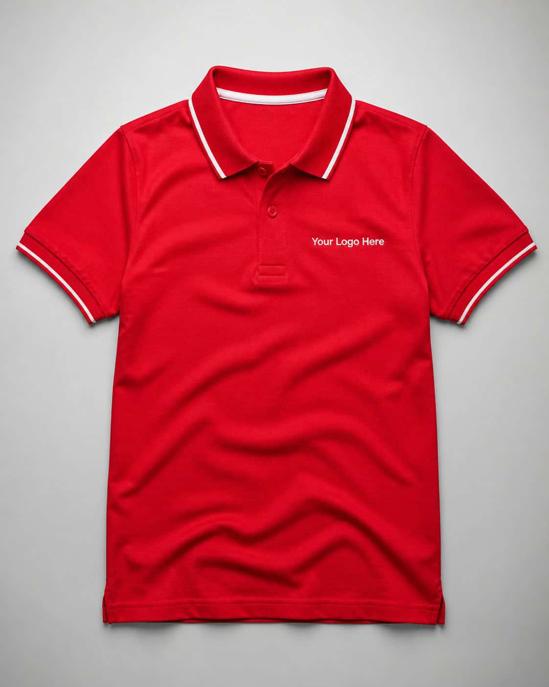 Red School Polo with White Trim — Polos