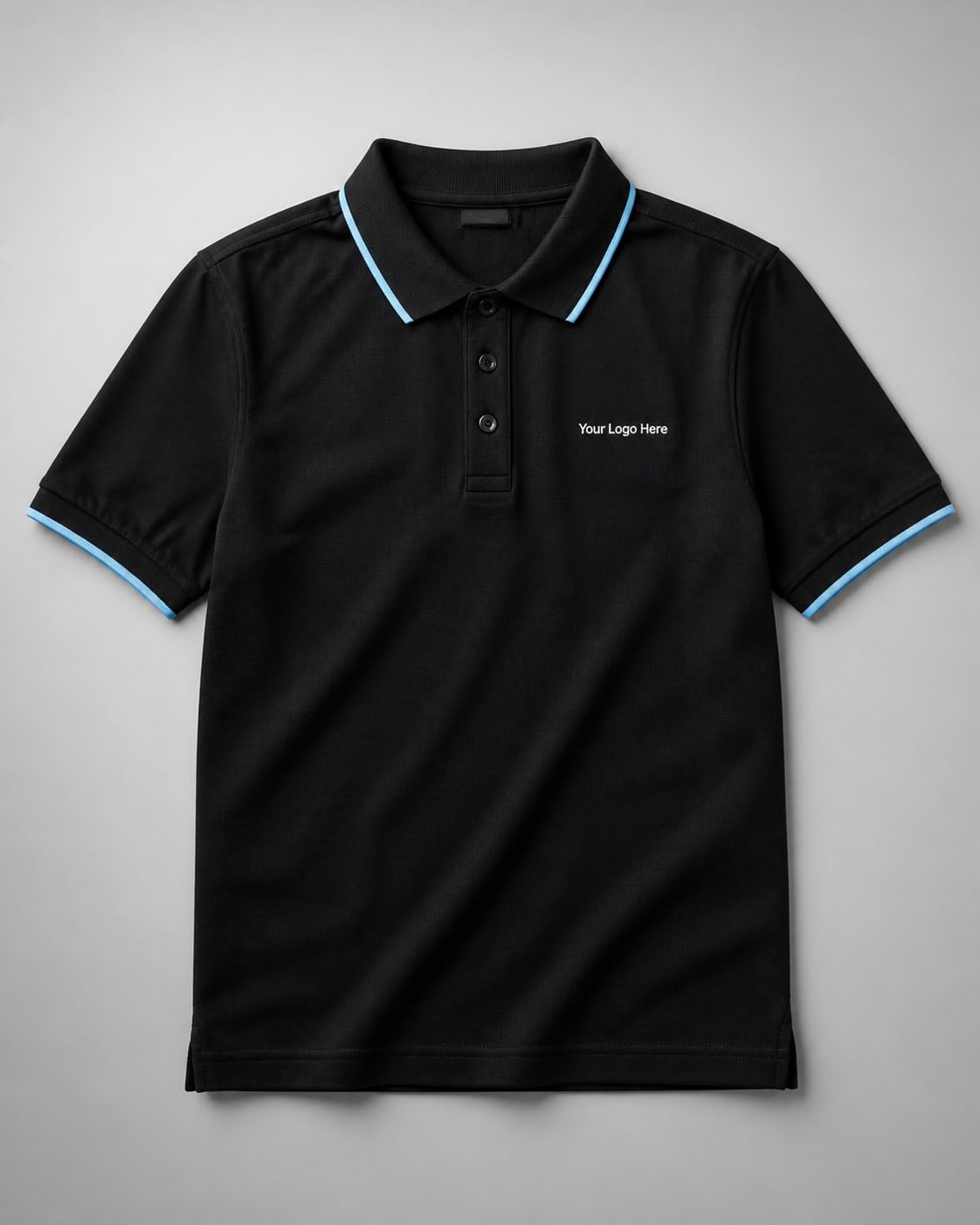 Black School Polo with Blue Trim — School