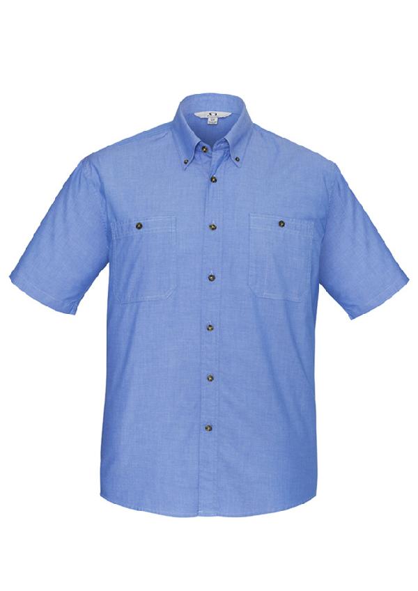 Mens Chambray Short Sleeve Shirt — Corporate