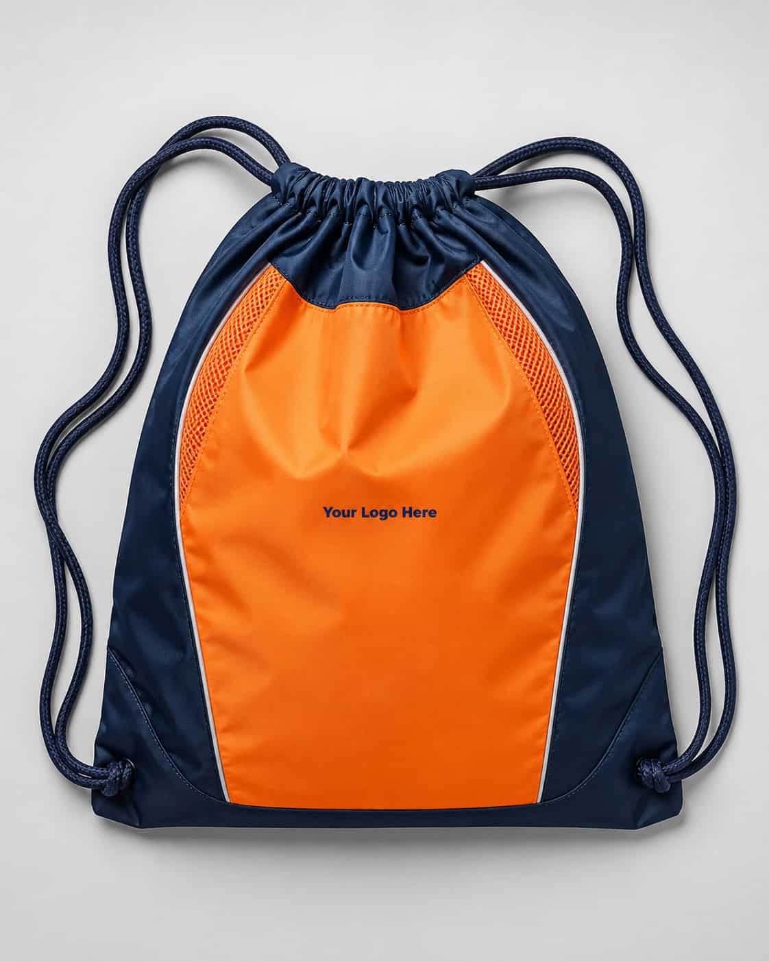 Orange & Navy Drawstring Bag — Socks & Accessories