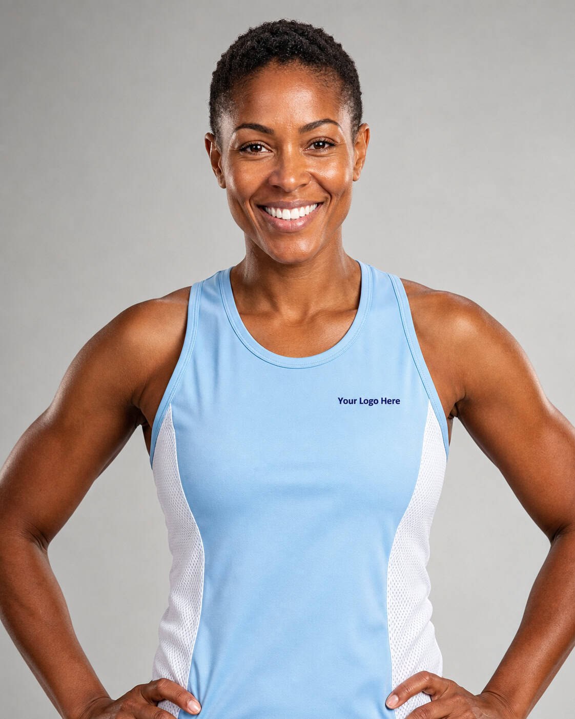 Sky Blue Sports Singlet – Women — Singlets