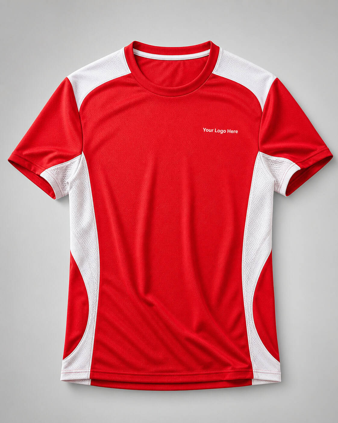 Red and White Sports Training Shirt — Sports Uniforms