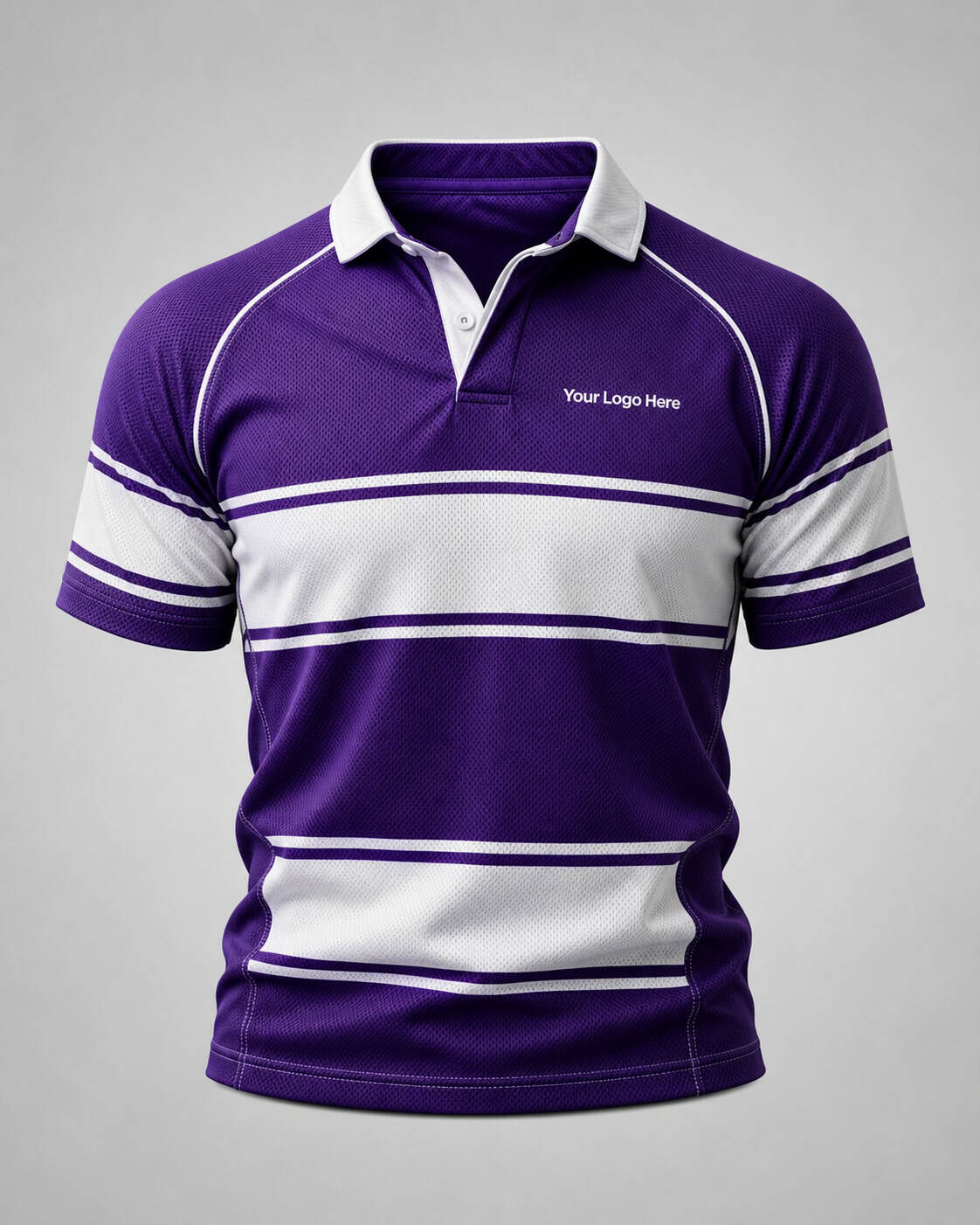 Purple and White Sports Polo — Sports Uniforms
