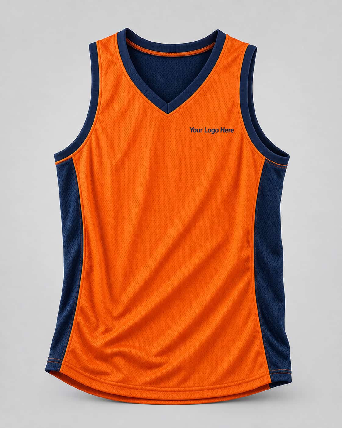 Orange and Navy Sports Singlet — Sports Uniforms