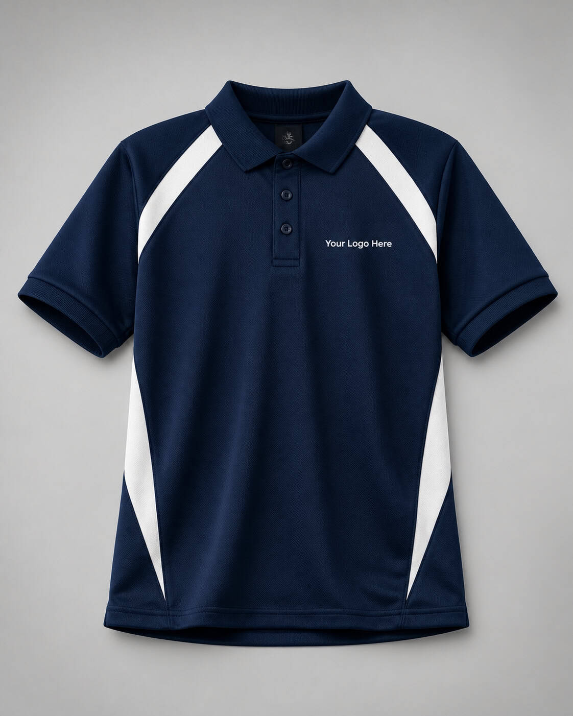 Navy and White Sports Polo — Sports Uniforms