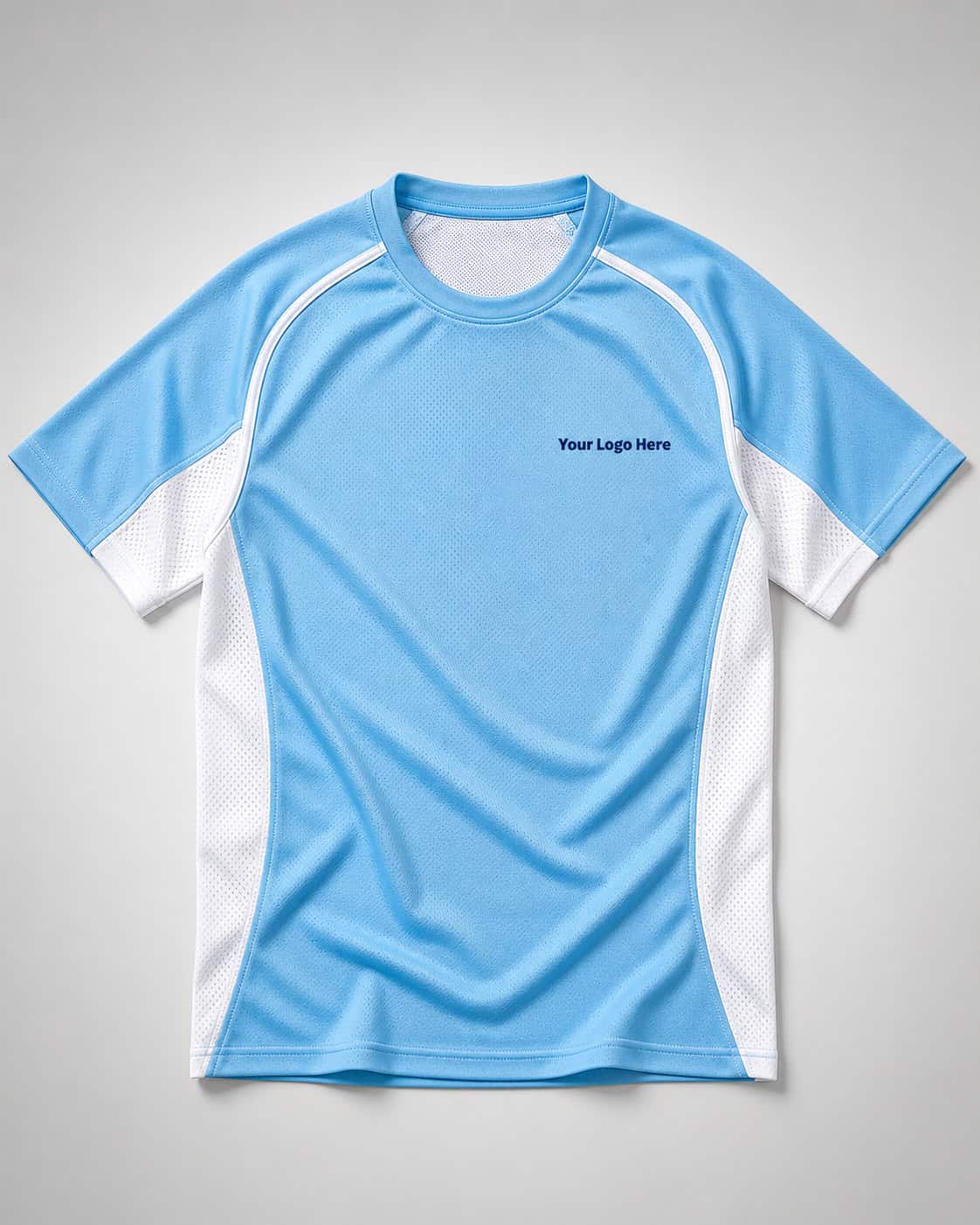 Sky Blue and White Sports Shirt — Sports Uniforms