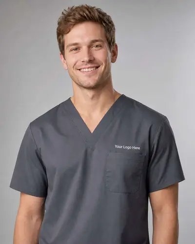 Charcoal Healthcare Scrub Top — Scrubs
