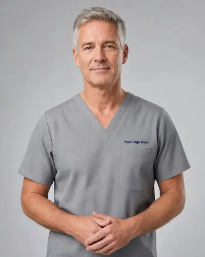 Light Grey Healthcare Scrub Top — Scrubs
