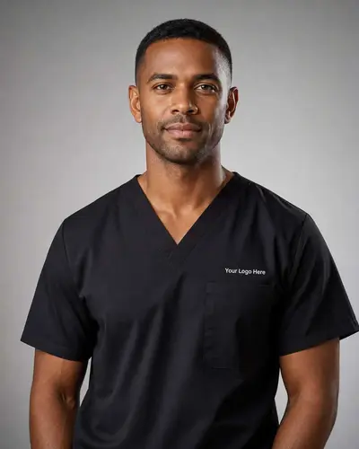 Black Healthcare Scrub Top — Scrubs