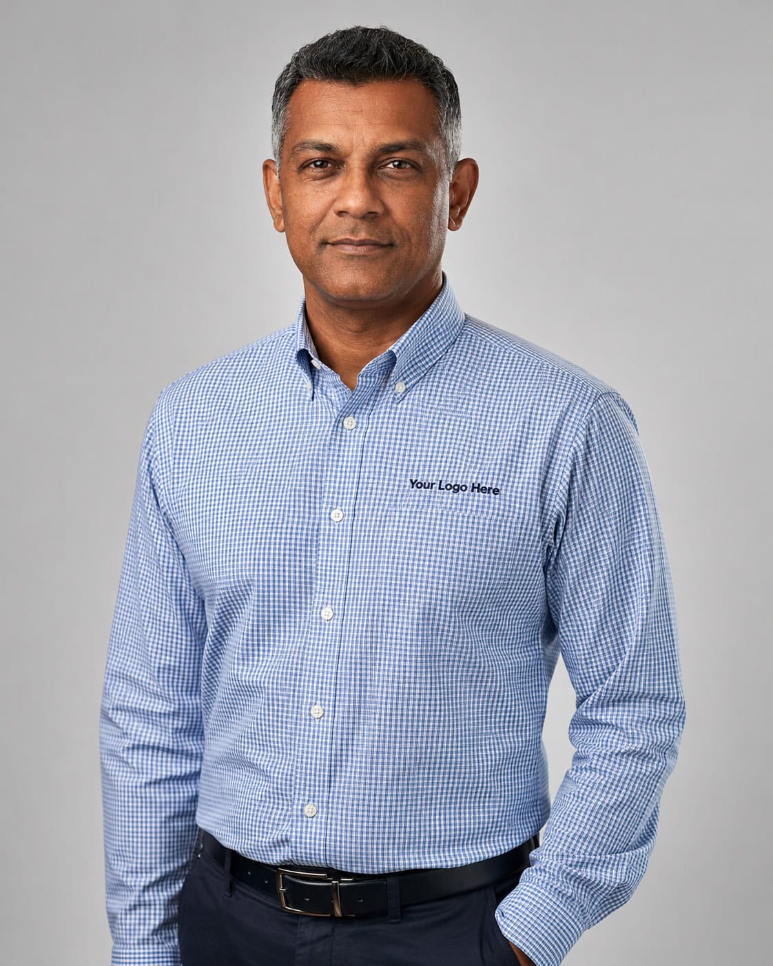 Blue Check Corporate Shirt – Men — Corporate