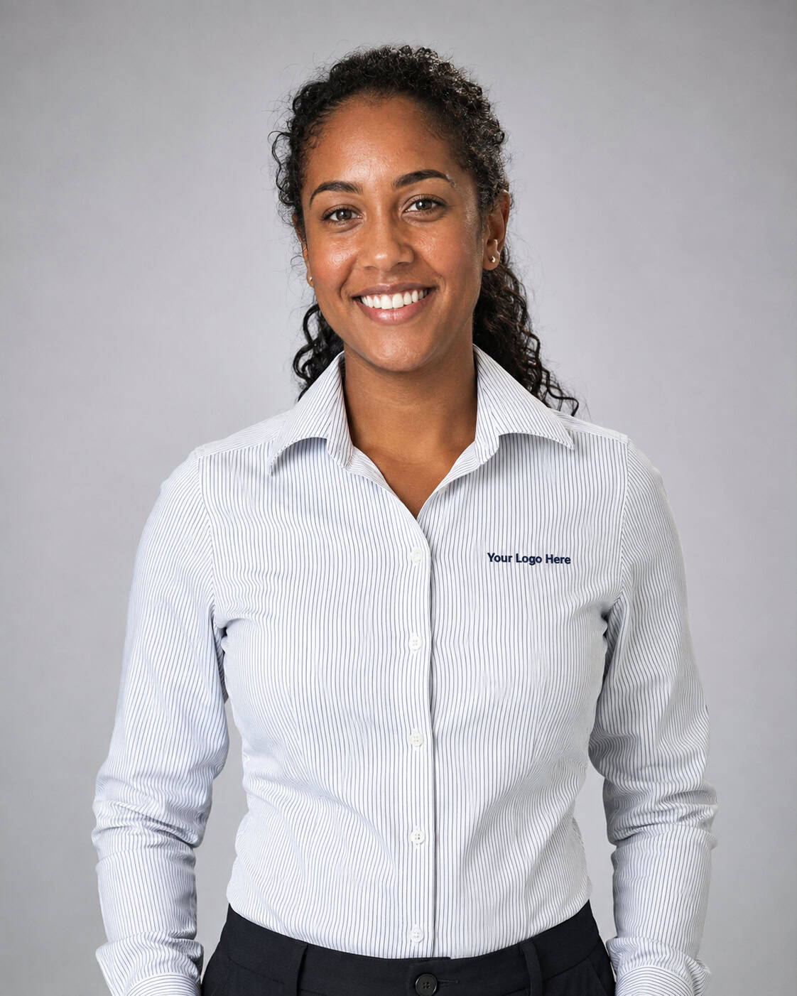 White Textured Business Shirt – Women — Business Shirts