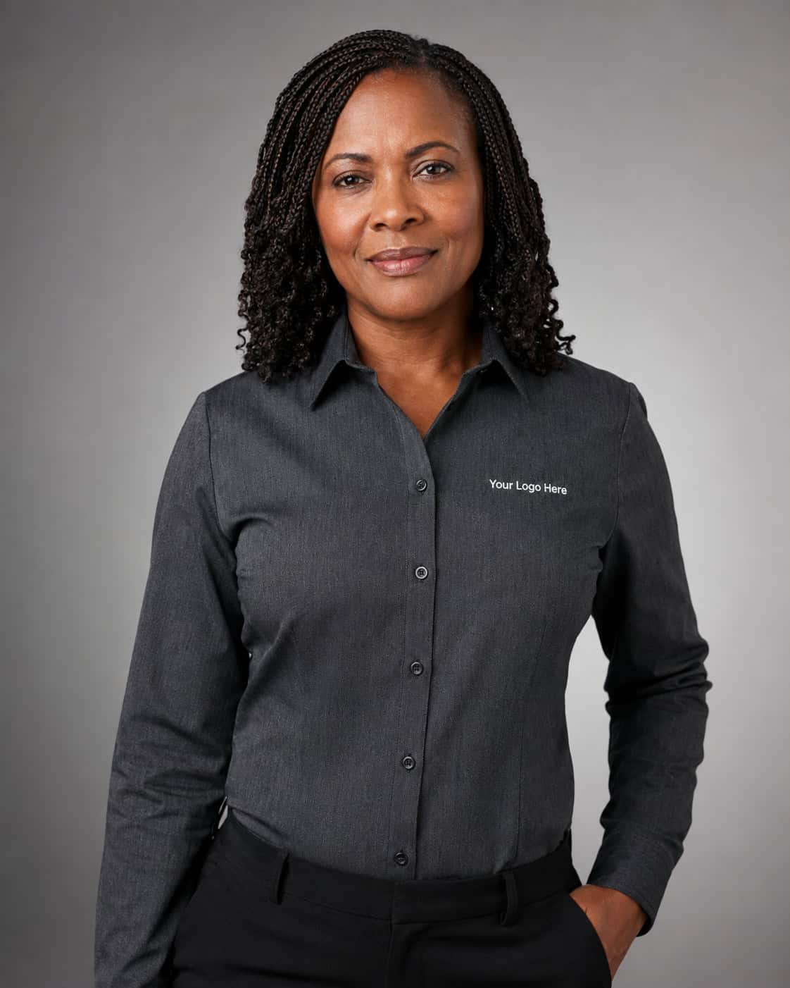Charcoal Corporate Shirt – Women — Business Shirts