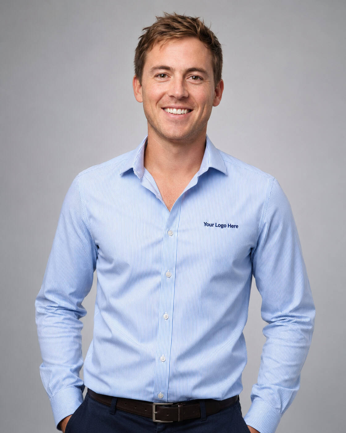 Blue Stripe Business Shirt – Men — Business Shirts
