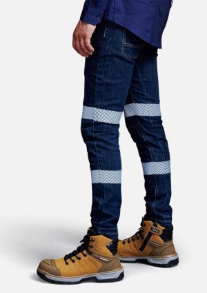 Urban Coolmax Stretch Slim Reflective Denim Work Jeans — Bottom