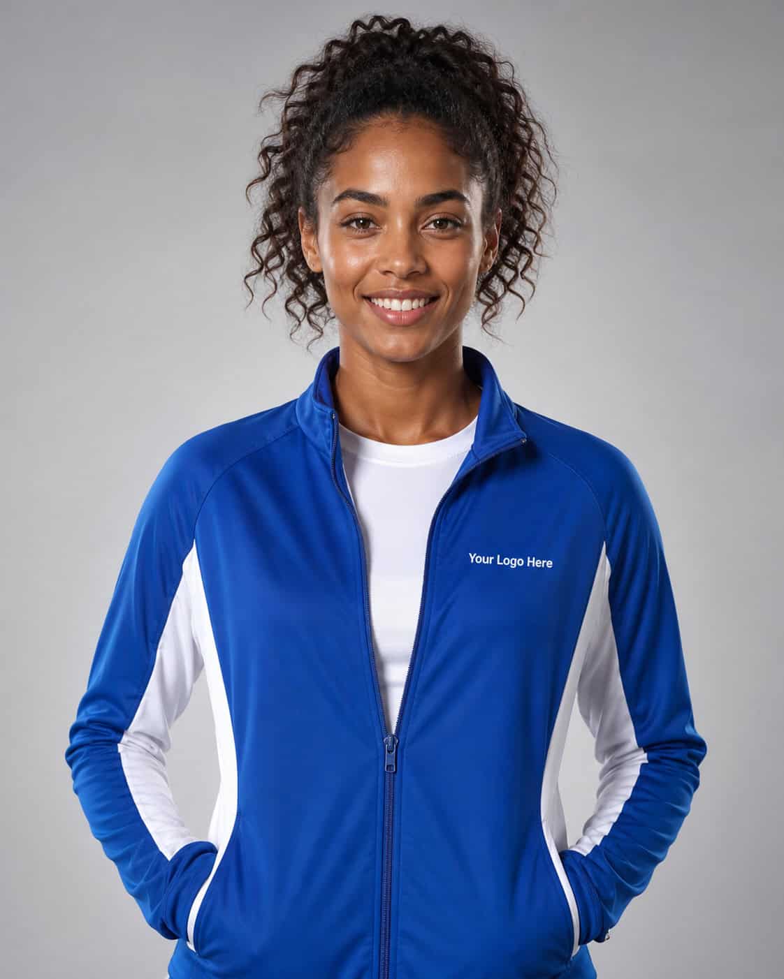 Royal Blue & White Warm Up Jacket — Warm-up Jackets