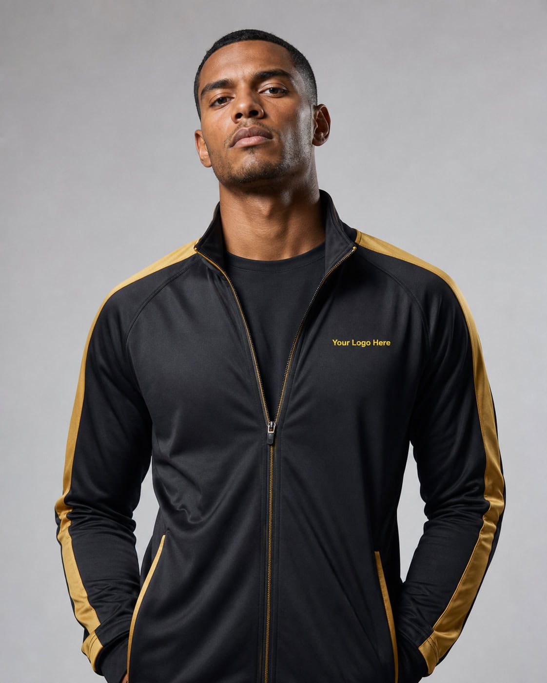 Black & Gold Warm Up Jacket — Warm-up Jackets
