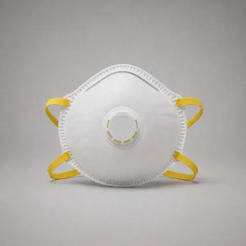White Valved Disposable Respirator Mask — Respiratory