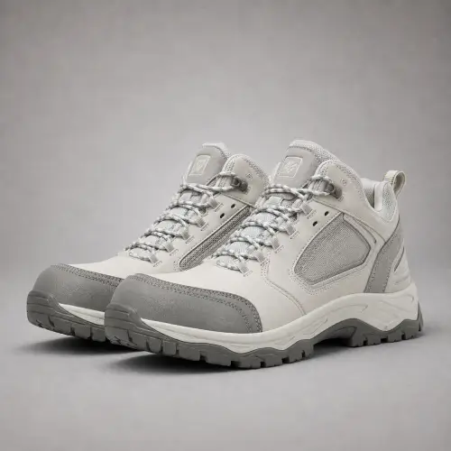 Womens White & Grey Lightweight Safety Boots — Womens Boots
