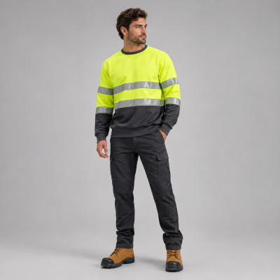 Men’s Hi-Vis Crew Neck Jumper — Fleece & Jumpers