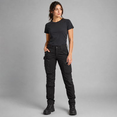 Women’s Black Multi-Pocket Work Pants — Work Pants