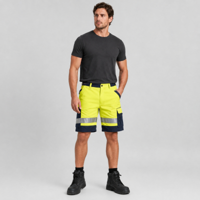 Men’s Yellow Hi-Vis Cargo Shorts — Work Shorts