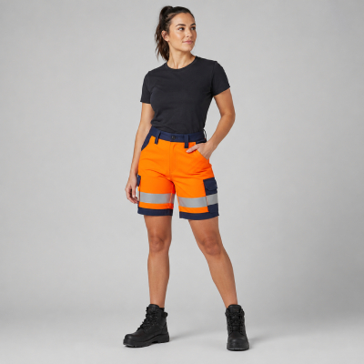 Women’s Orange Hi-Vis Work Shorts — Work Shorts