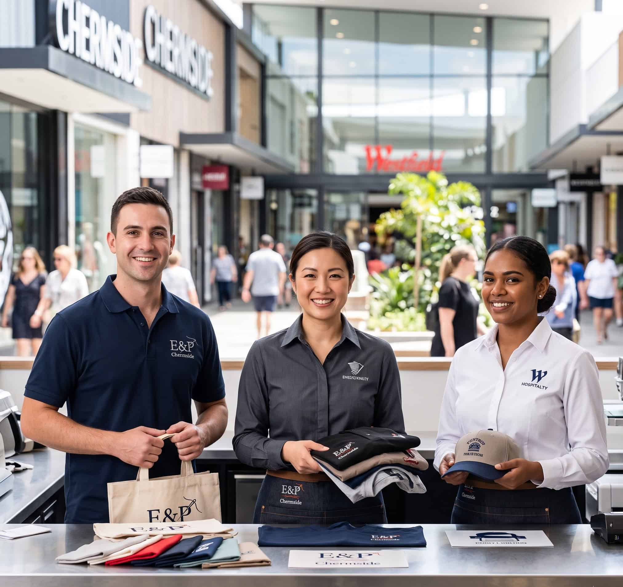 Branded polos for a Chermside retail team