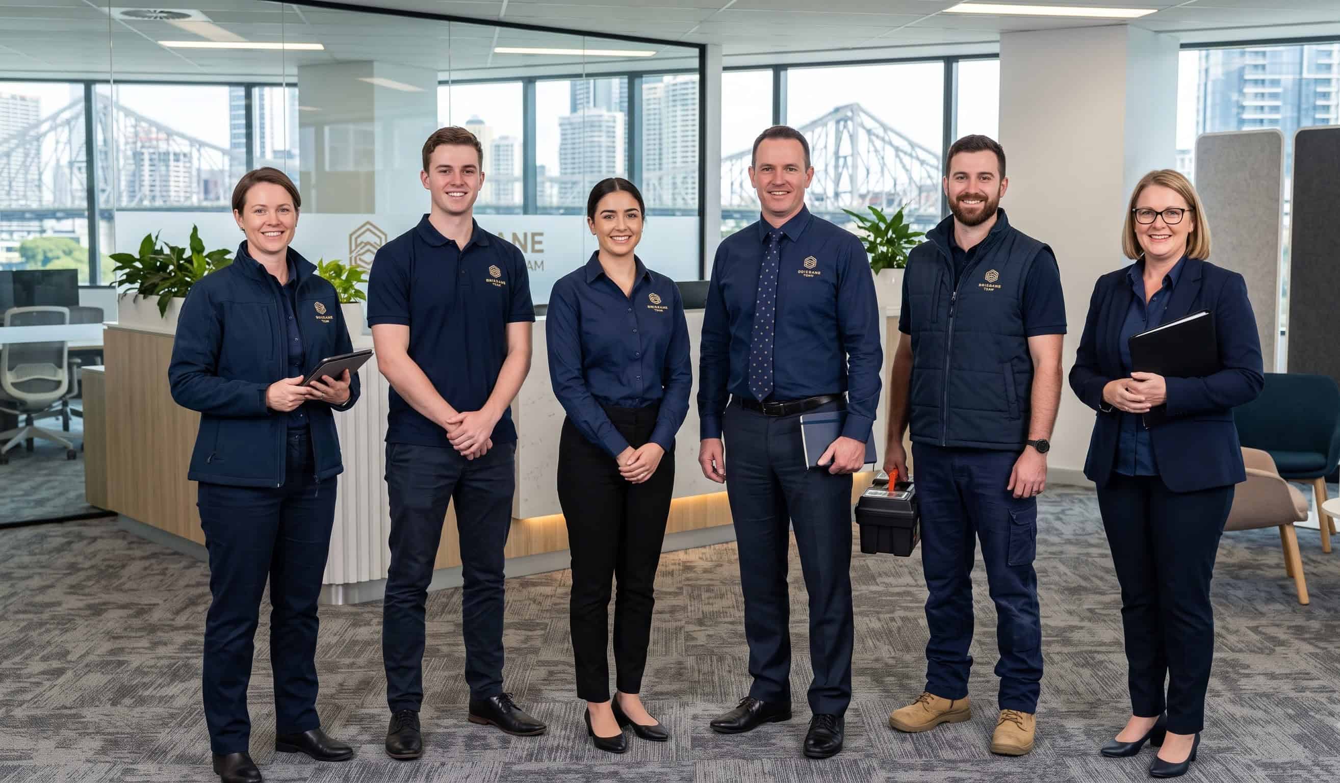 Branded business uniforms for a Brisbane team