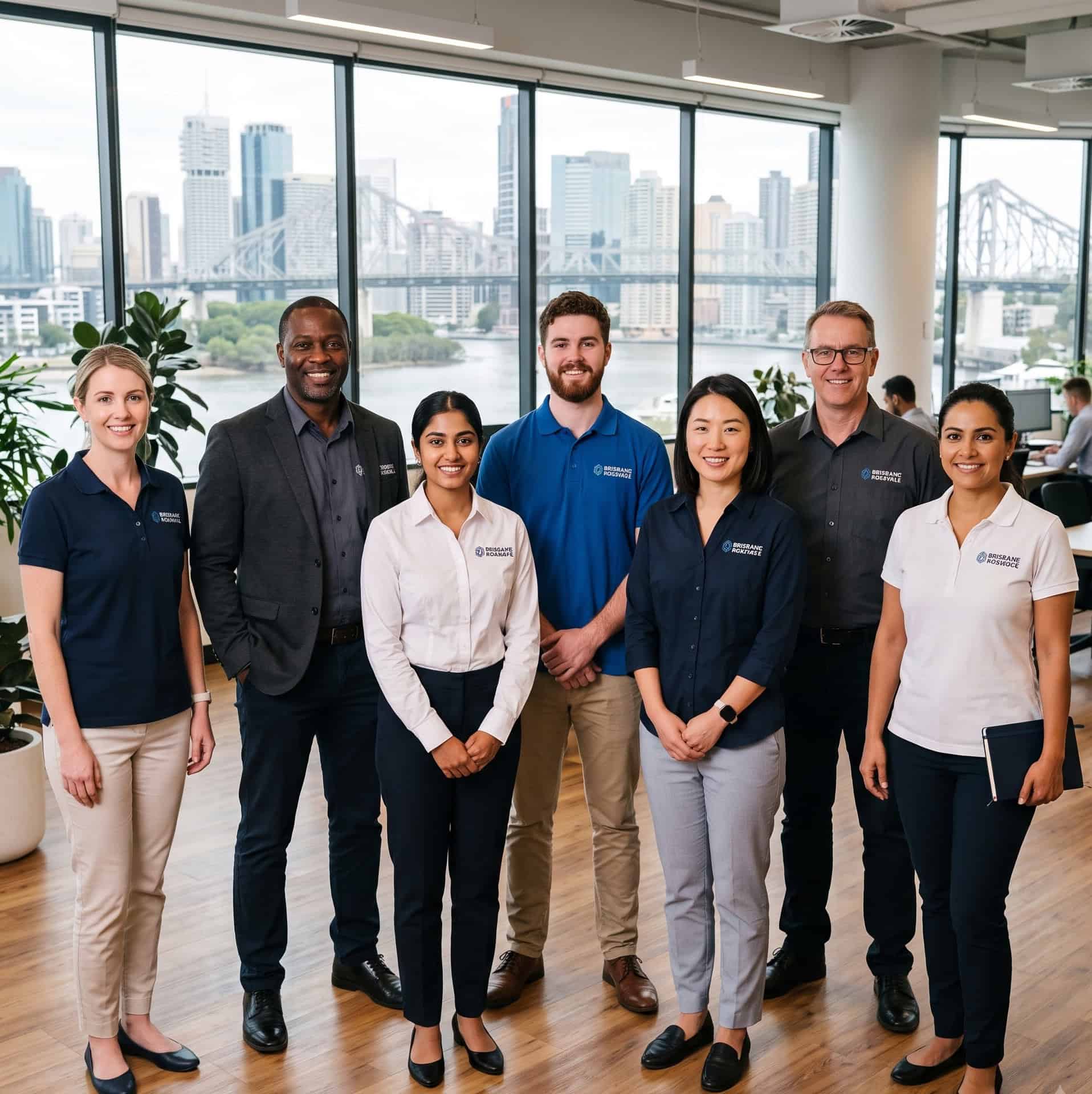 Branded business uniforms for a Brisbane team