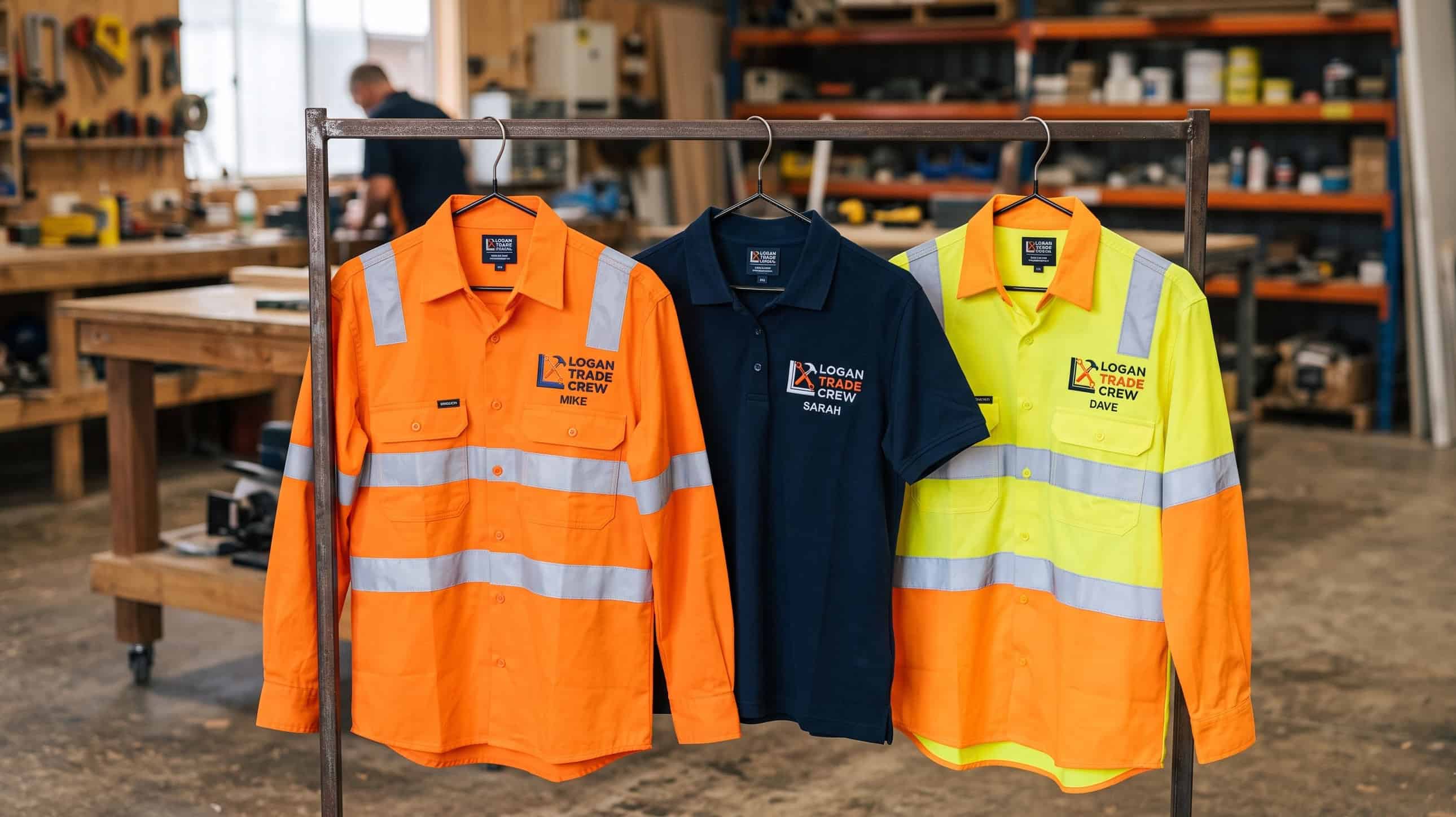 Embroidered hi-vis and work shirts for a Logan crew
