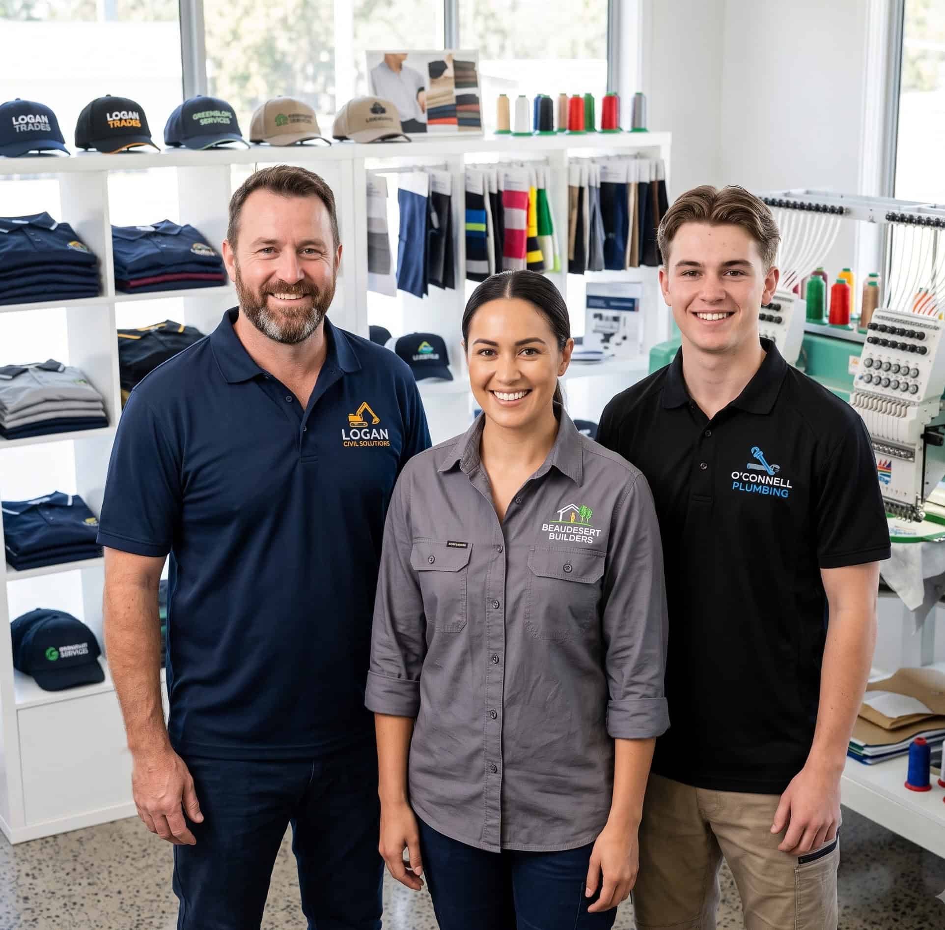 Embroidered work polo stitched for a Logan business