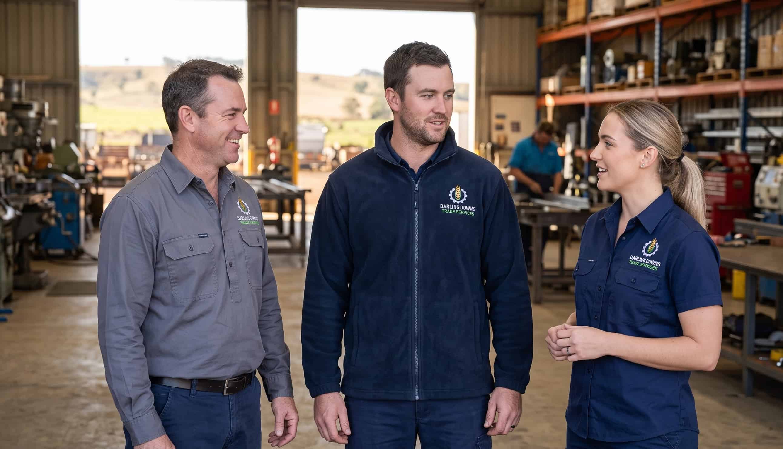 Embroidered fleece and work shirts for a Darling Downs business