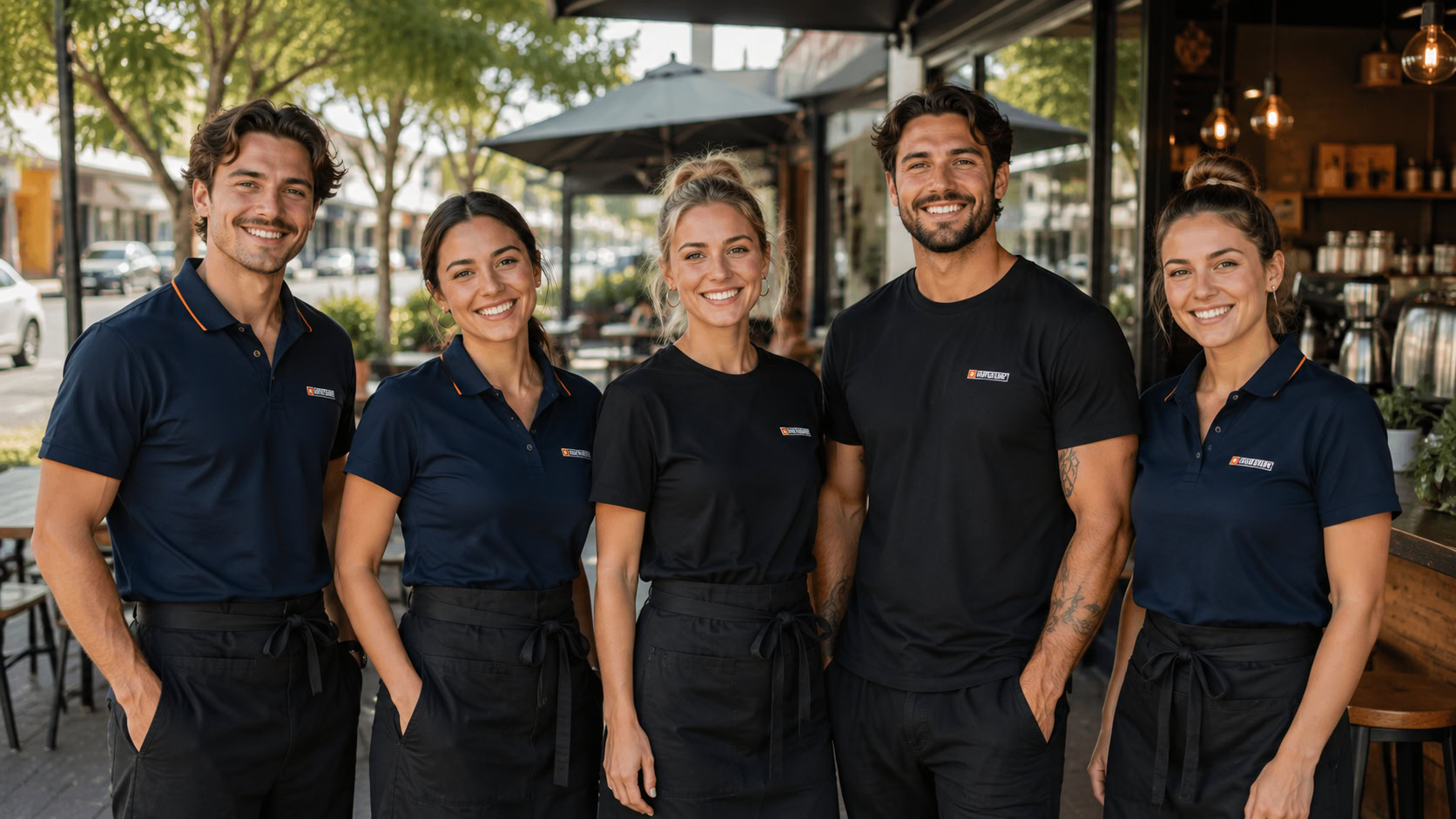 Branded aprons and tees for a Goodna cafe