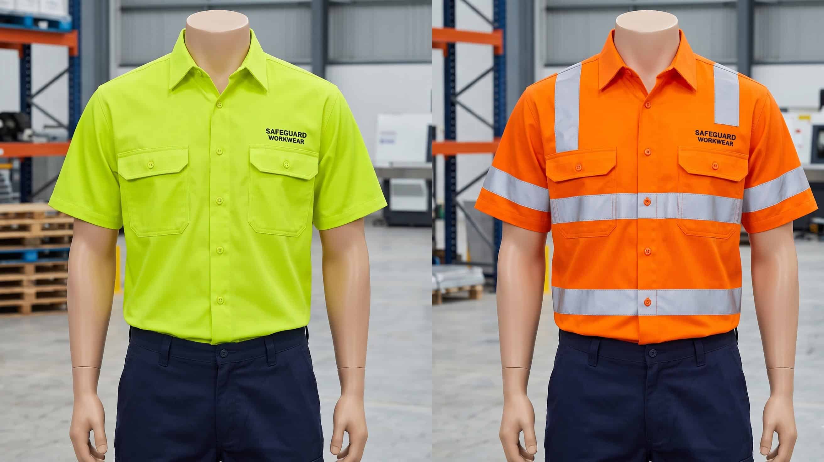 Day-use and day/night hi-vis garments shown side by side