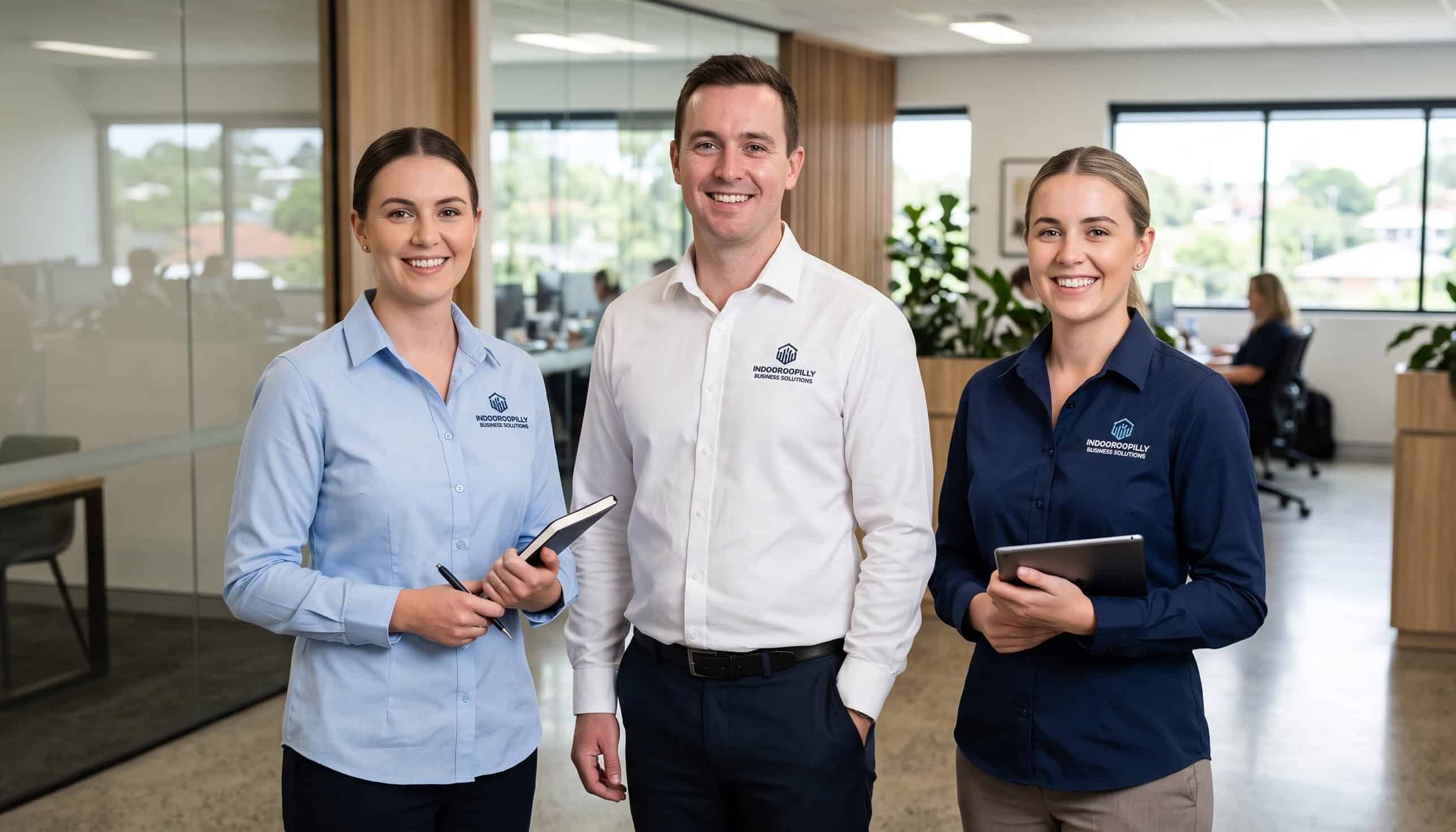 Embroidered business shirts for an Indooroopilly professional team
