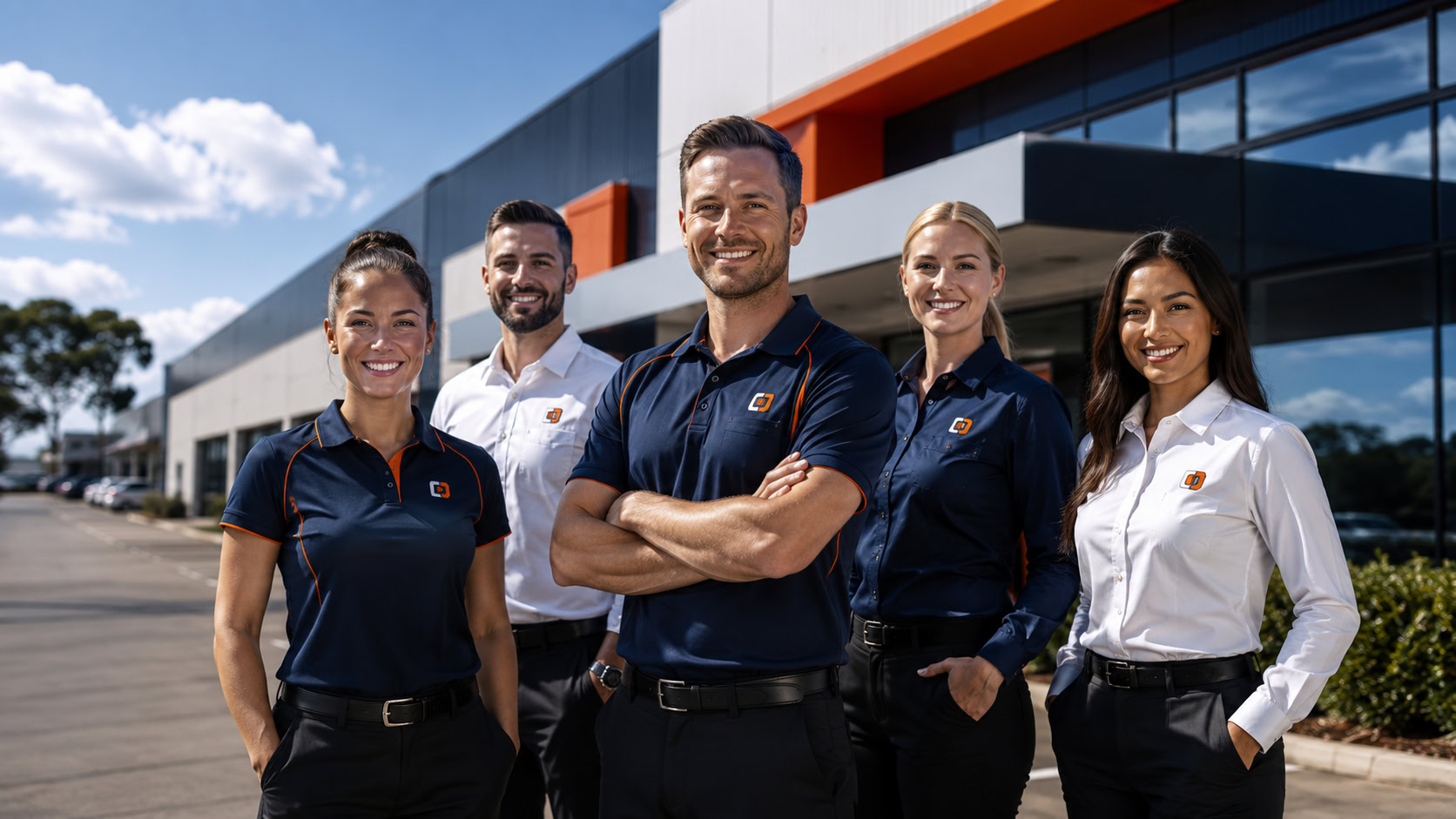 Branded work shirts and polos ready for an Ipswich business