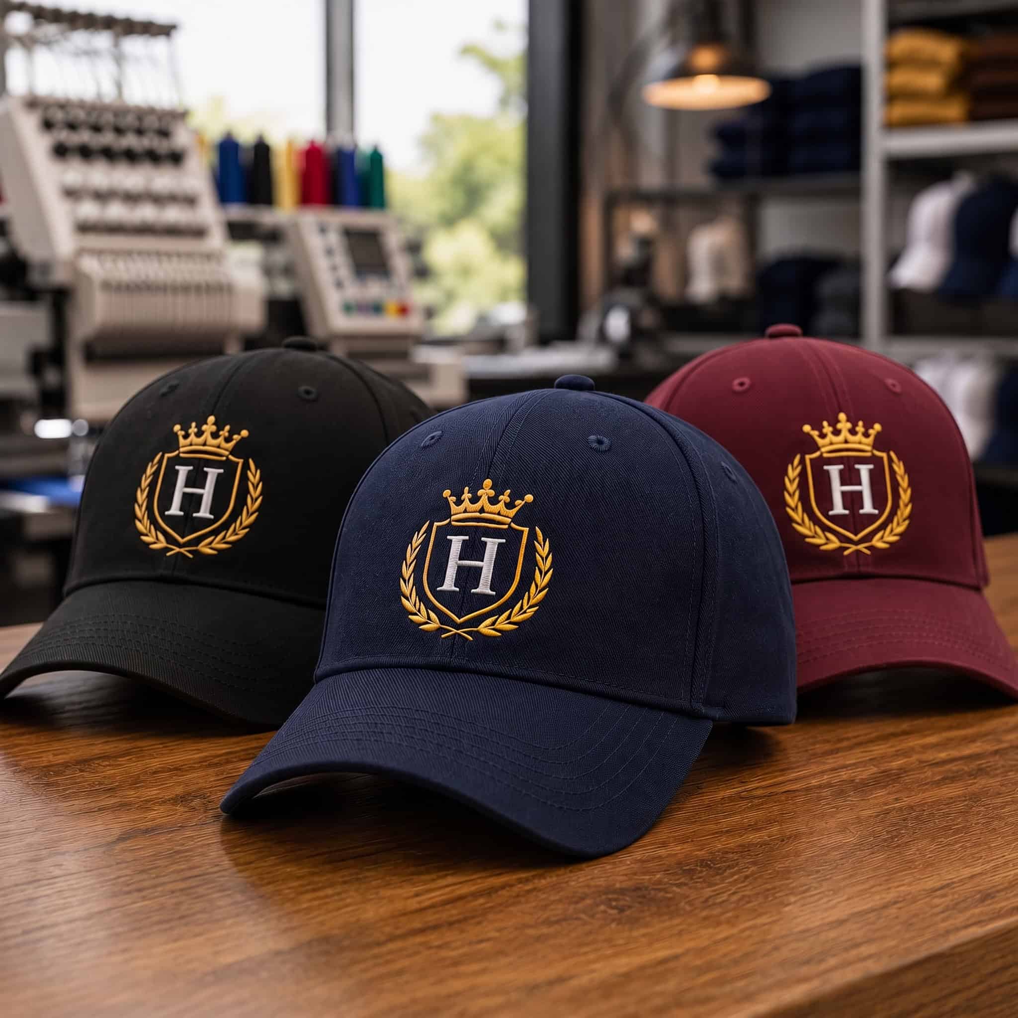 Embroidered logo on a cap front