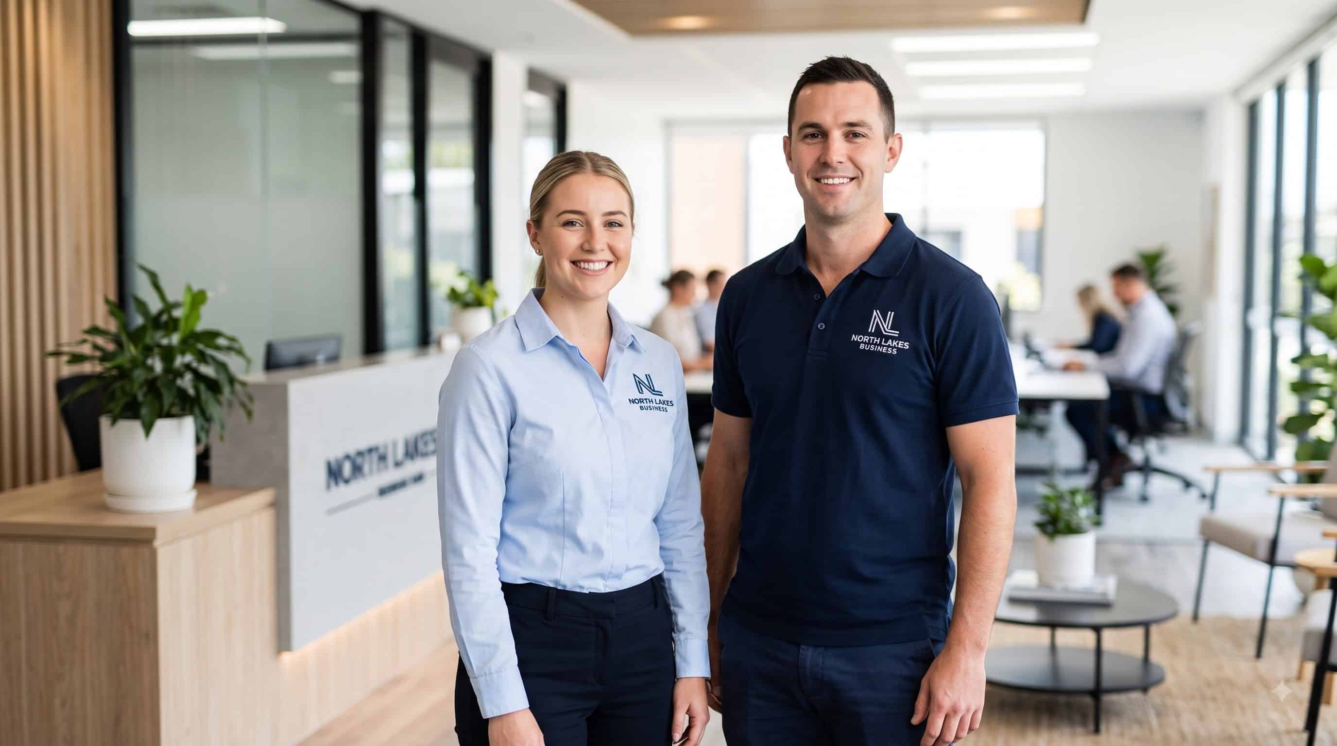 Branded uniforms for a new North Lakes business