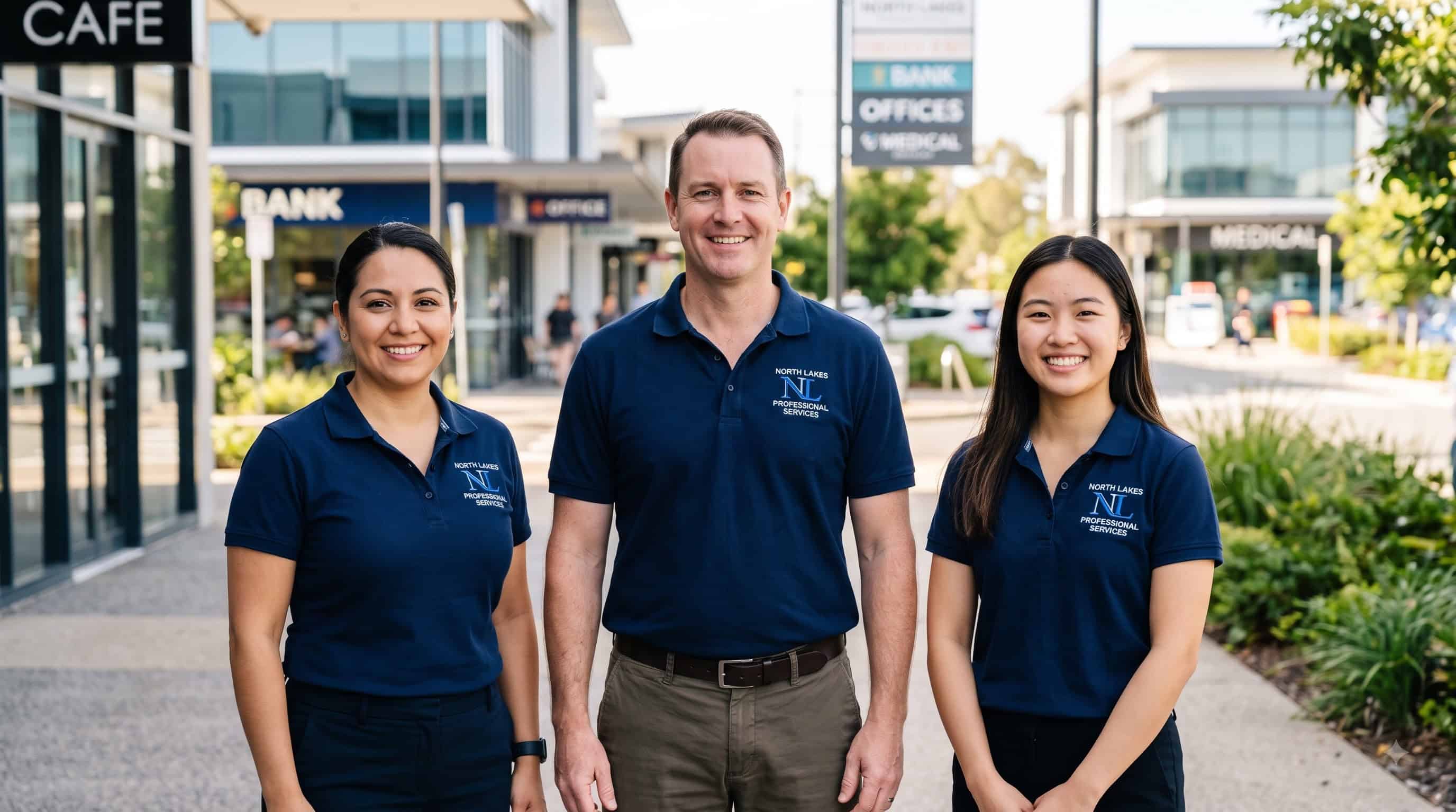 Embroidered polos for a North Lakes professional service