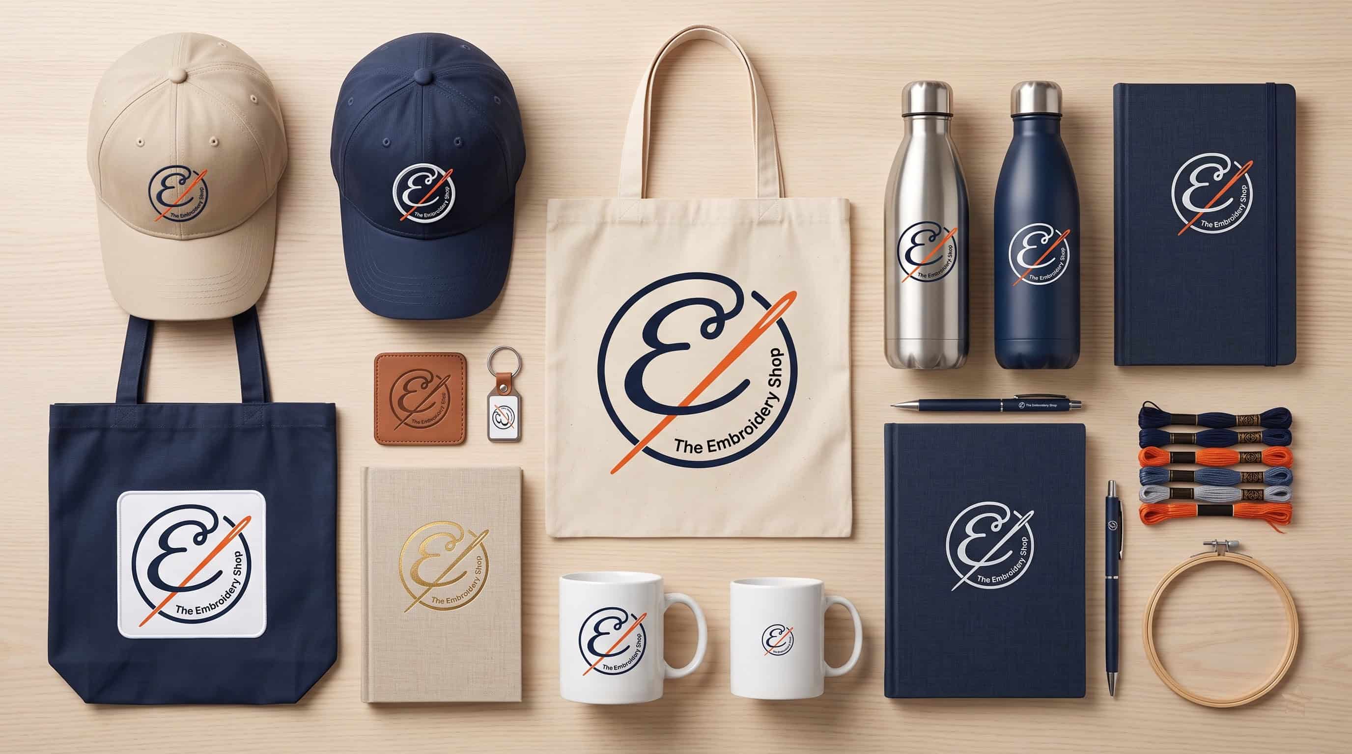 Branded promotional bottles, caps and bags